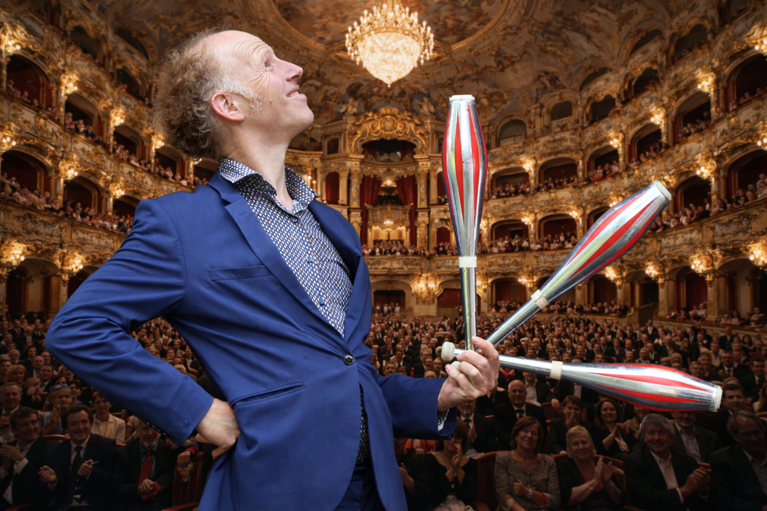 Jongleur im Barocktheater